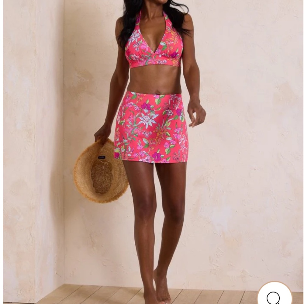 Tommy Bahama Floral Mini Skirt - Red and Green